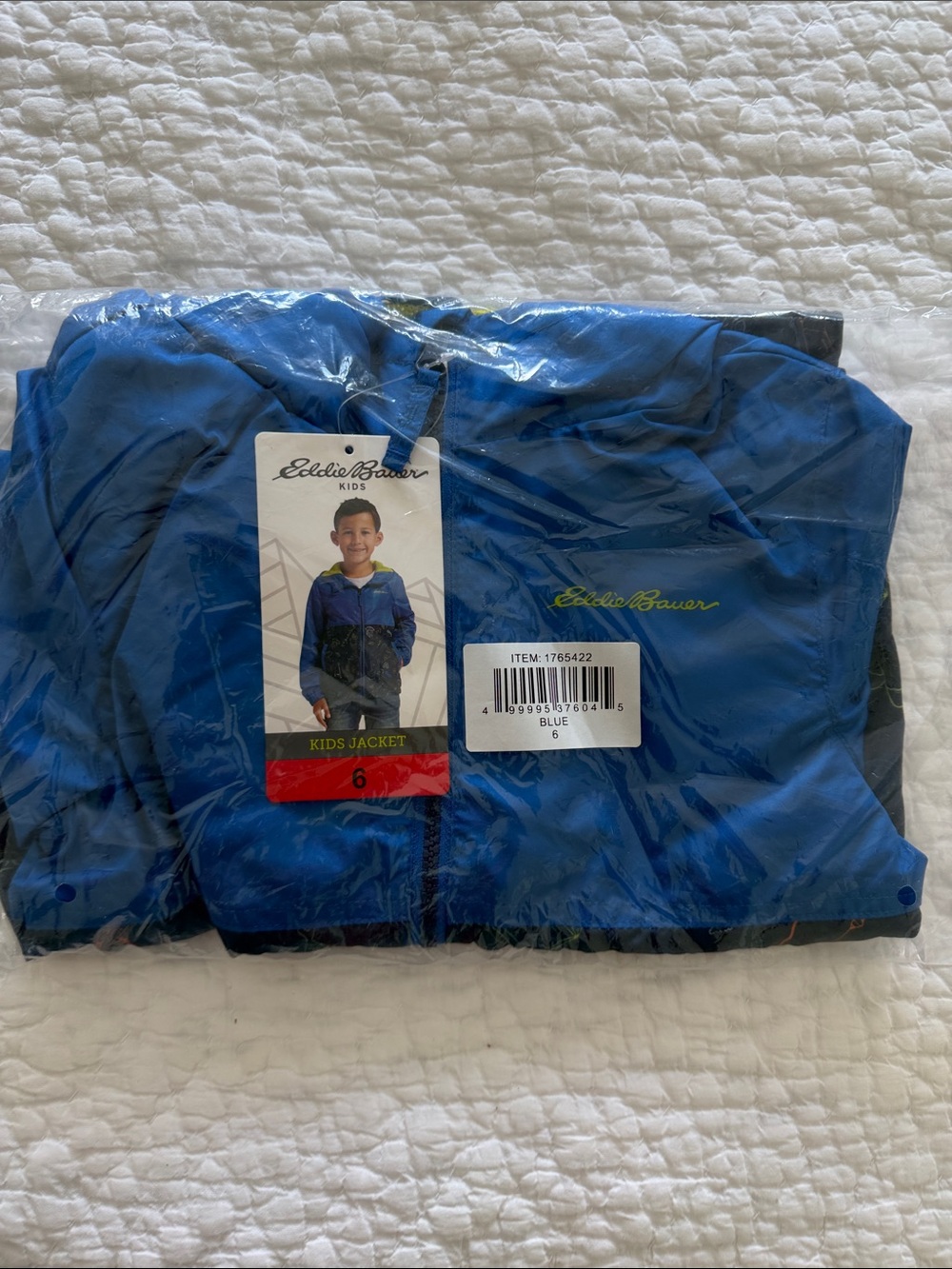 Eddie Bauer Kids Blue Packable Rain Jacket
